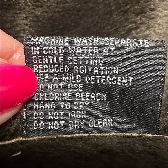 Regent park size medium winter jacket beige faux suede with brown faux fur - Picture 6 of 7